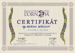 Certifikát - Dornova metoda plus